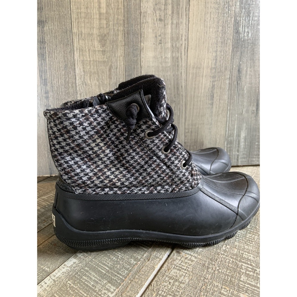 Sperry Women's‎ Felted Wool Duck Boots Size 7.5 M WOOL WATERPROOF BOOTS Black